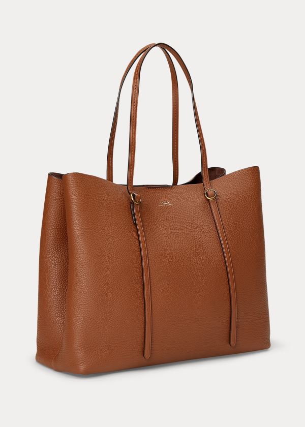 Ralph Lauren Pebbled Læder Lennox Tote Hnědé | oX47weZ0