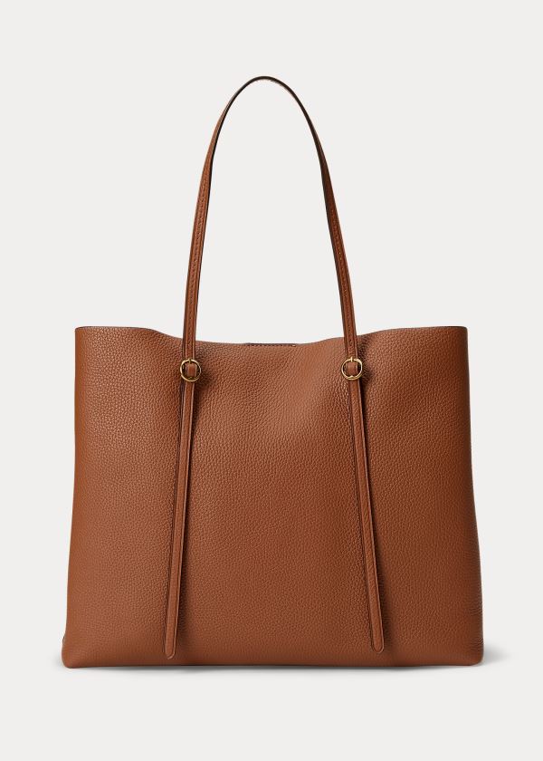 Ralph Lauren Pebbled Læder Lennox Tote Hnědé | oX47weZ0