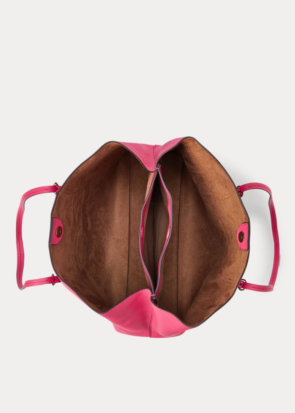 Ralph Lauren Pebbled Læder Lennox Tote Růžové | uxbwRNEb