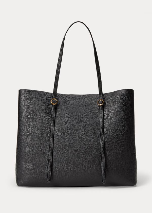 Ralph Lauren Pebbled Læder Lennox Tote Černé | Z3oXPW1r