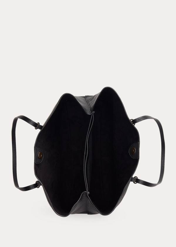 Ralph Lauren Pebbled Læder Lennox Tote Černé | Z3oXPW1r