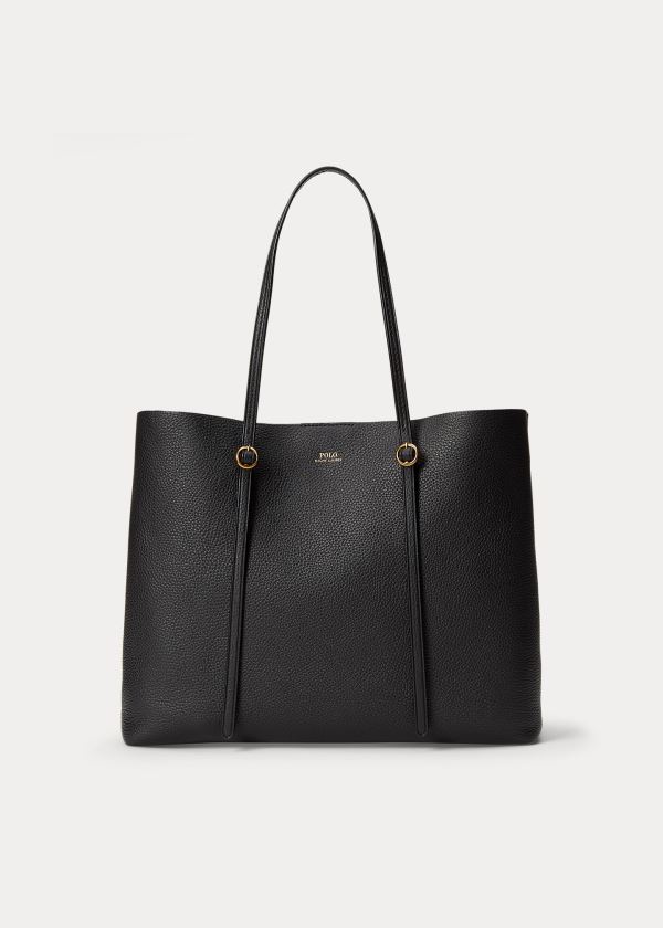 Ralph Lauren Pebbled Læder Lennox Tote Černé | Z3oXPW1r