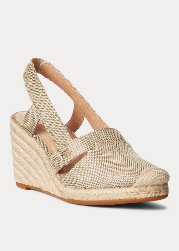 Ralph Lauren Penelopie Metallic Espadrilky Béžový | cenLWlzH