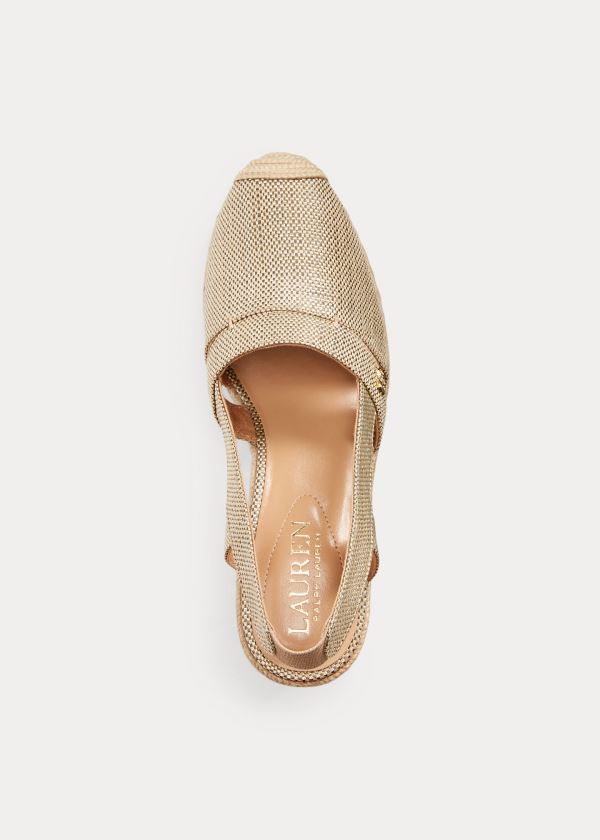 Ralph Lauren Penelopie Metallic Espadrilky Béžový | cenLWlzH