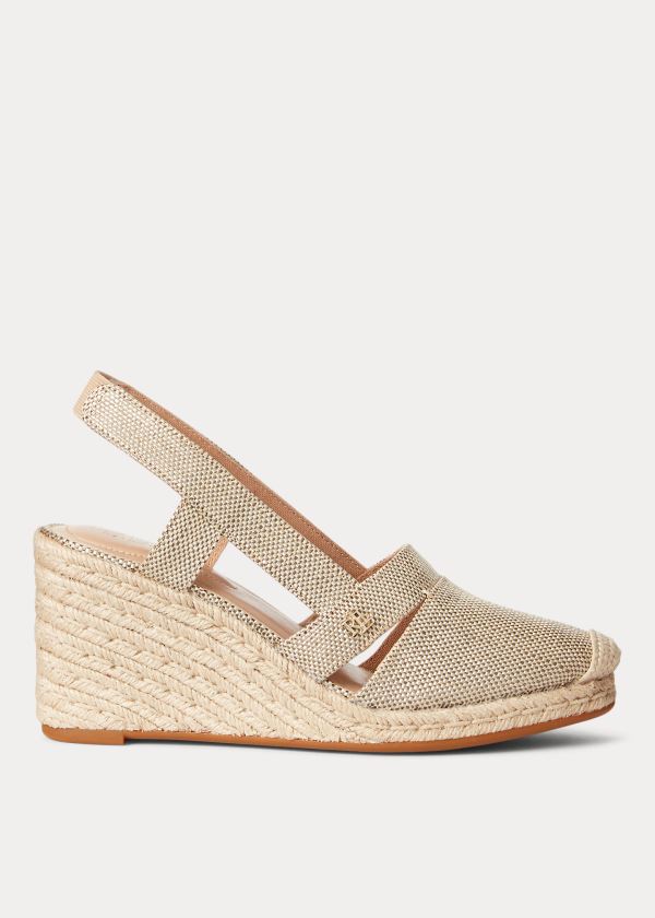 Ralph Lauren Penelopie Metallic Espadrilky Béžový | cenLWlzH