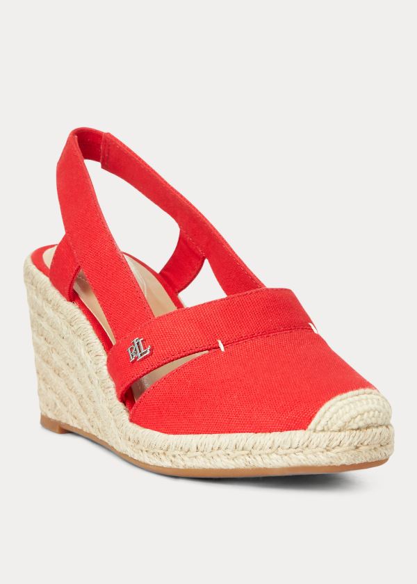 Ralph Lauren Penelopie Platene Espadrilky Červené | RDJBX6tH