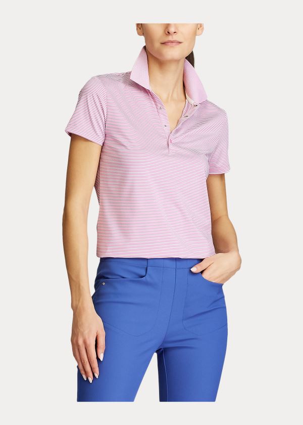 Ralph Lauren Performance Golfové Polo Růžové Bílé | DQnRChN7