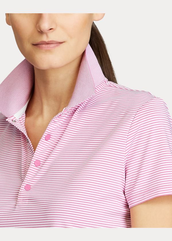 Ralph Lauren Performance Golfové Polo Růžové Bílé | DQnRChN7