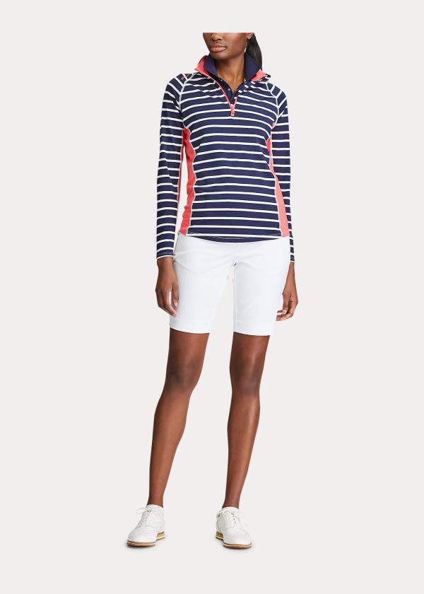 Ralph Lauren Performance Golfové Quarter-Zip Tmavě Blankyt Bílé | O9GDlxFd