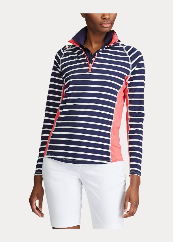 Ralph Lauren Performance Golfové Quarter-Zip Tmavě Blankyt Bílé | O9GDlxFd