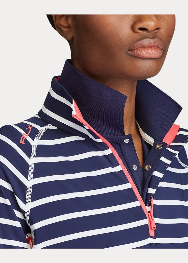 Ralph Lauren Performance Golfové Quarter-Zip Tmavě Blankyt Bílé | O9GDlxFd
