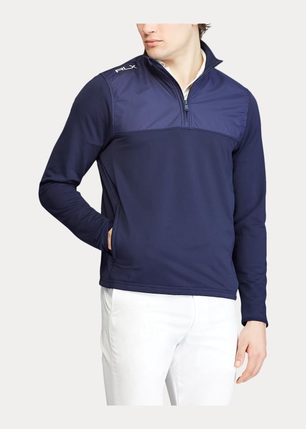 Ralph Lauren Performance Hybridní Pullover Tmavě Blankyt | I20eOWVS