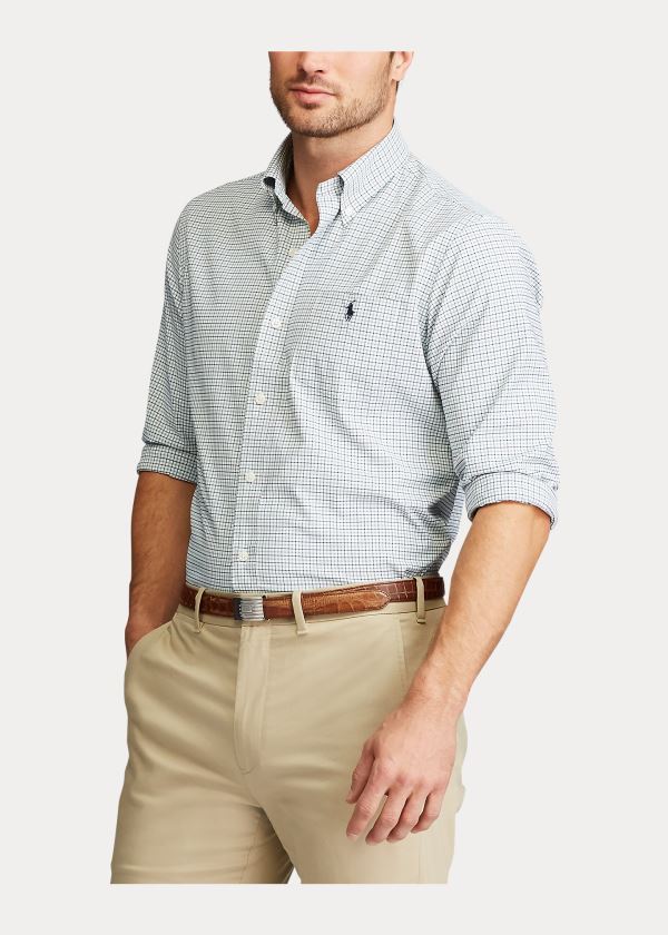 Ralph Lauren Performance Oxford Golfové Shirt Zelene Tmavě Blankyt Viacfarebný | RCX2nzFW