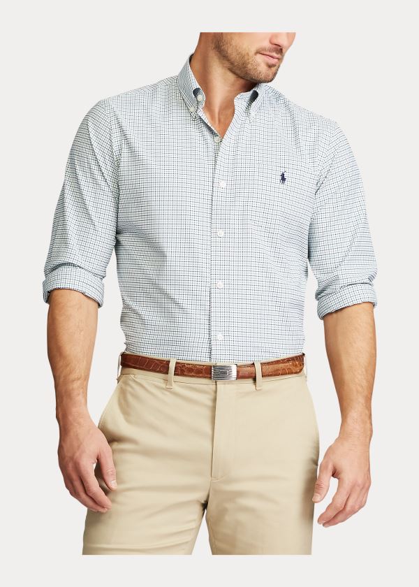 Ralph Lauren Performance Oxford Golfové Shirt Zelene Tmavě Blankyt Viacfarebný | RCX2nzFW