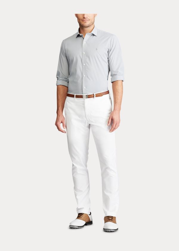Ralph Lauren Performance Stretch Shirt Šedé Bílé | VbymHDU6
