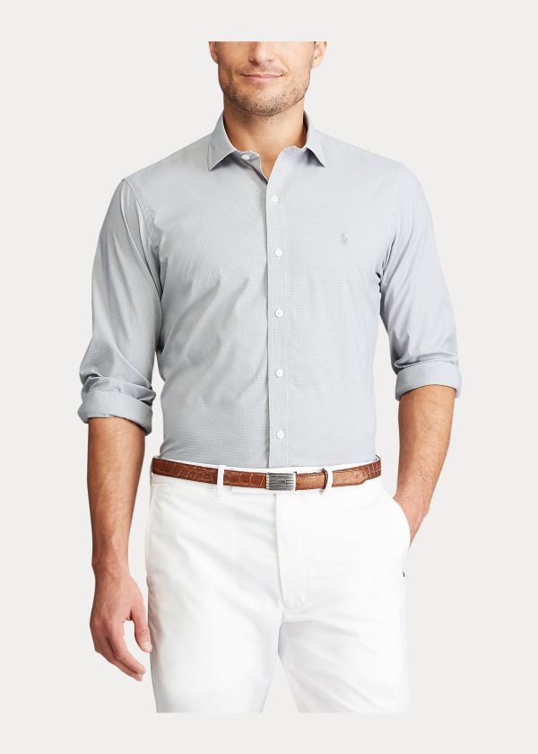 Ralph Lauren Performance Stretch Shirt Šedé Bílé | VbymHDU6