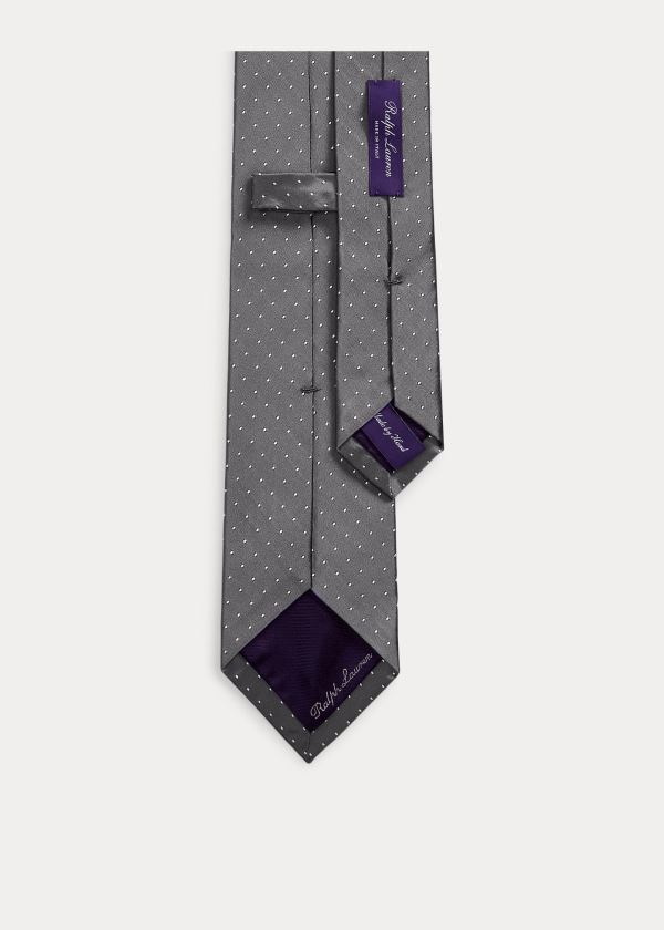 Ralph Lauren Pin Dot Peau de Soie Tie Šedé | ZB6gCFW1