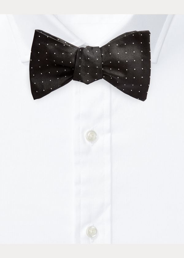 Ralph Lauren Pin Dot Silk Bow Tie Černé | BojQZjIm