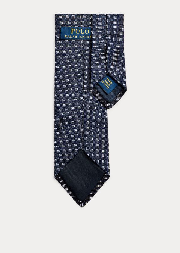 Ralph Lauren Pin Dot Silk Narrow Tie Tmavě Blankyt Bílé | dxkAKNM9