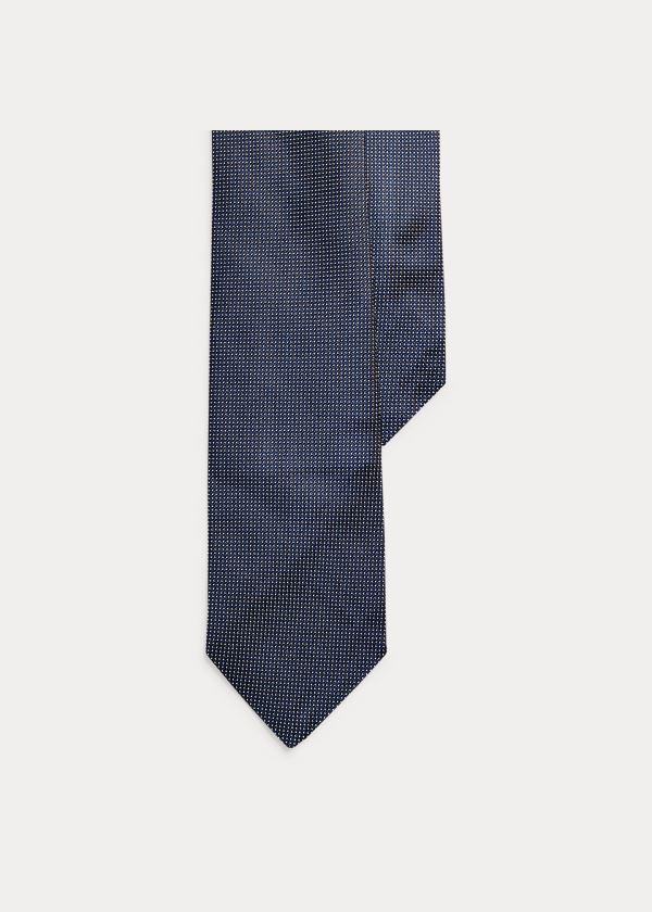 Ralph Lauren Pin Dot Silk Narrow Tie Tmavě Blankyt Bílé | dxkAKNM9