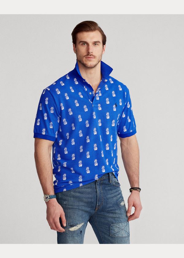 Ralph Lauren Pineapple Mesh Polo Shirt Blankyt Královská Modrá Bílé | x2uhagkA