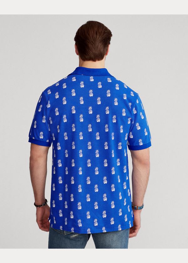 Ralph Lauren Pineapple Mesh Polo Shirt Blankyt Královská Modrá Bílé | x2uhagkA