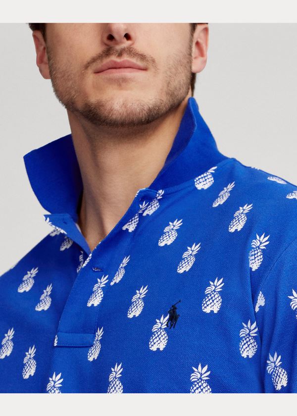 Ralph Lauren Pineapple Mesh Polo Shirt Blankyt Královská Modrá Bílé | x2uhagkA