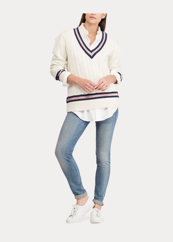 Ralph Lauren Pink Pony Cricket Svetrové Krém Růžové Tmavě Blankyt | 3O9Cz2Hp
