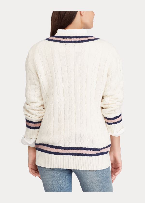 Ralph Lauren Pink Pony Cricket Svetrové Krém Růžové Tmavě Blankyt | 3O9Cz2Hp