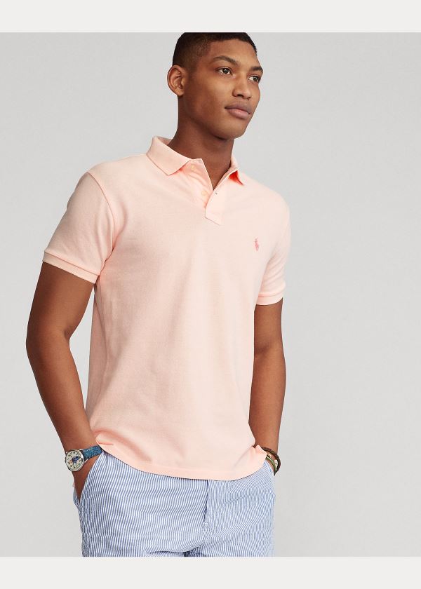 Ralph Lauren Pink Pony Custom Slim Fit Polo Růžové | hlD4BMby