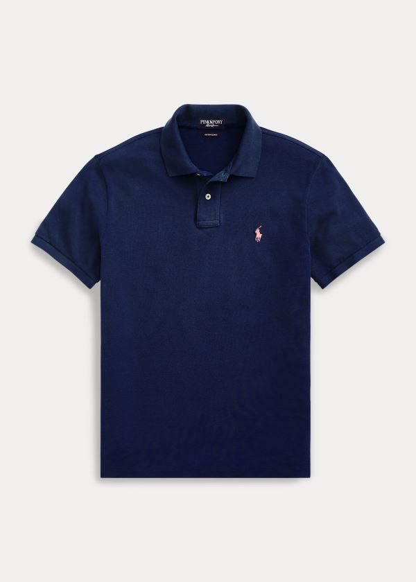 Ralph Lauren Pink Pony Custom Slim Fit Polo Tmavě Blankyt | y0rgJM46