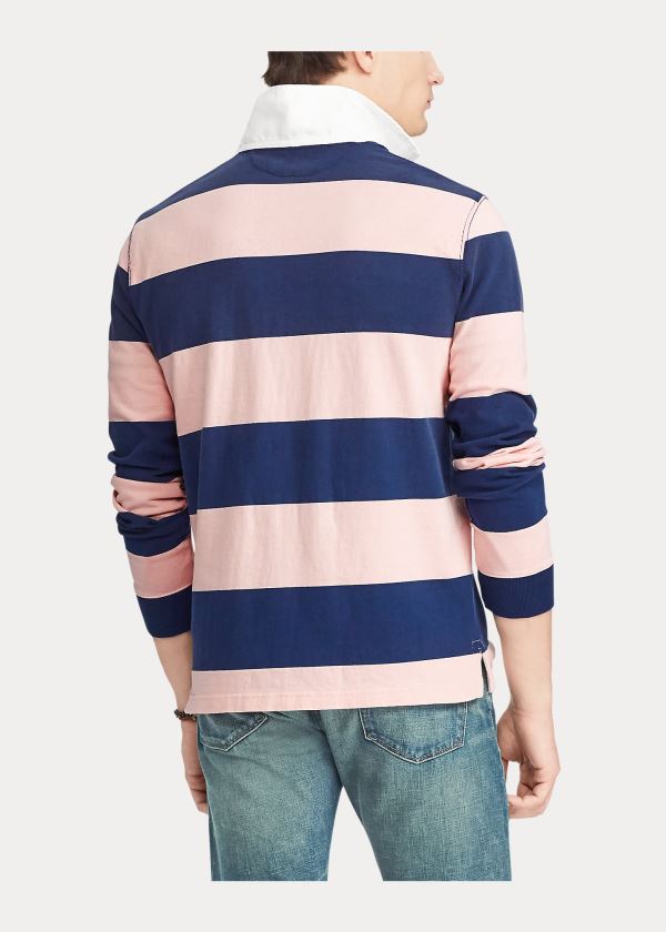Ralph Lauren Pink Pony Custom Slim Rugby Růžové Tmavě Blankyt | nqnZzYbB