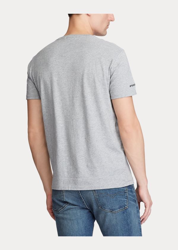Ralph Lauren Pink Pony Custom Slim T-Shirt Šedé | NkUZbP6C