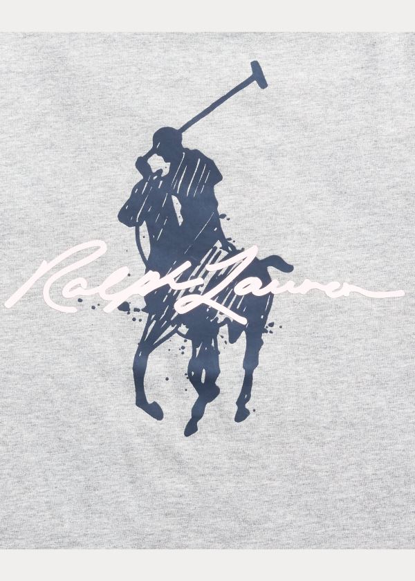 Ralph Lauren Pink Pony Custom Slim T-Shirt Šedé | NkUZbP6C