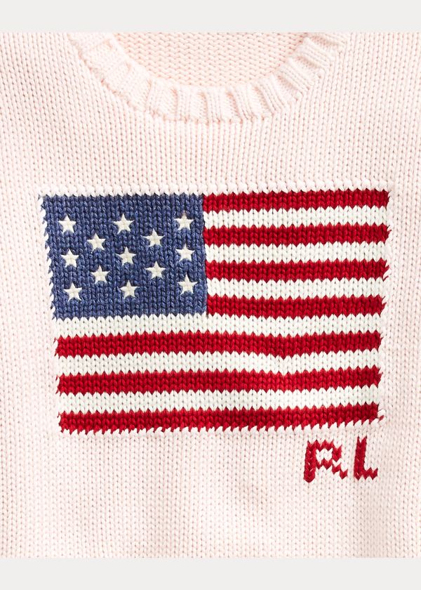 Ralph Lauren Pink Pony Flag Bavlněné Svetrové Růžové | wWE51RZ3