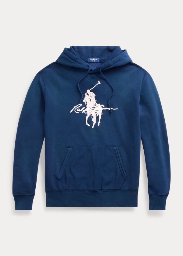 Ralph Lauren Pink Pony Fleece Hoodie Tmavě Blankyt | QNoFFZCX
