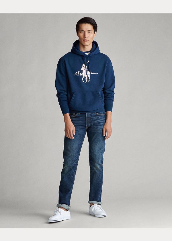 Ralph Lauren Pink Pony Fleece Hoodie Tmavě Blankyt | QNoFFZCX