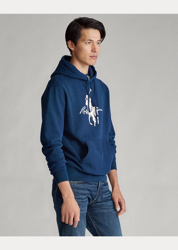 Ralph Lauren Pink Pony Fleece Hoodie Tmavě Blankyt | QNoFFZCX