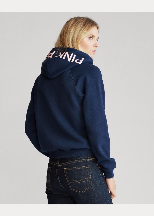 Ralph Lauren Pink Pony Fleece Hoodie Tmavě Blankyt | qW25LtOb