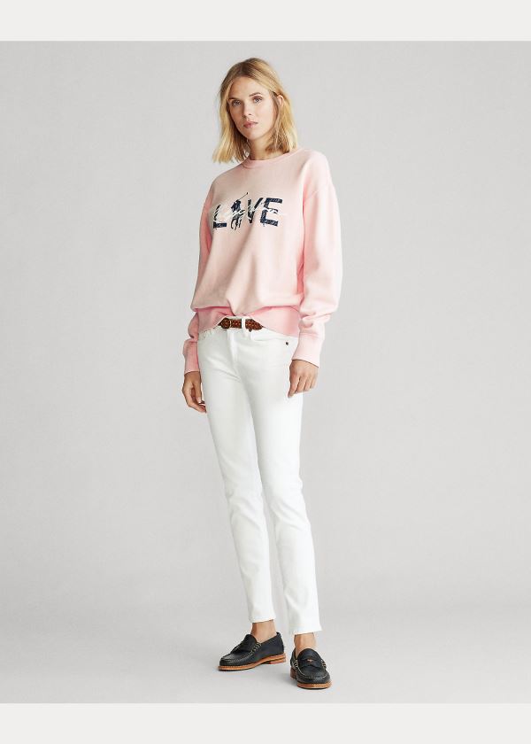 Ralph Lauren Pink Pony Fleece Sweatshirt Růžové | IvvxlJhJ