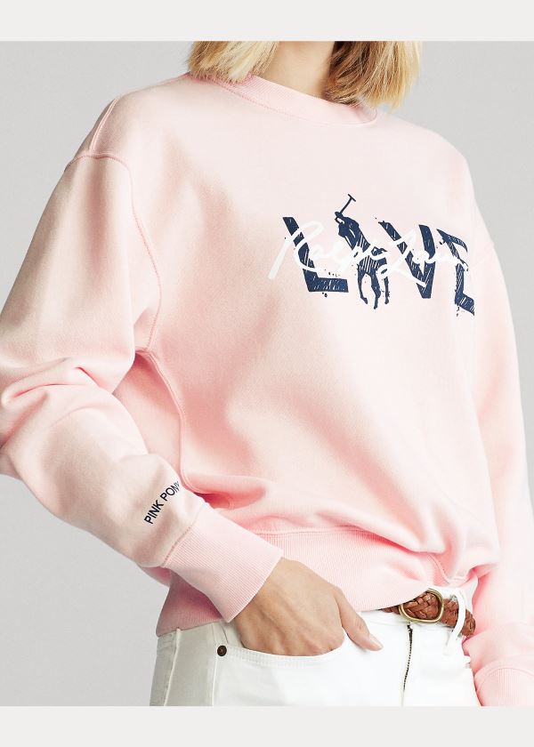 Ralph Lauren Pink Pony Fleece Sweatshirt Růžové | IvvxlJhJ