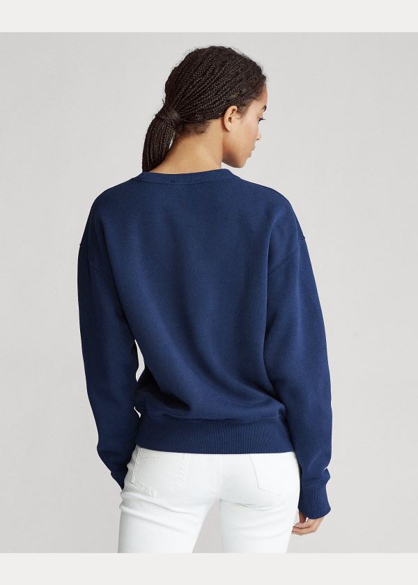 Ralph Lauren Pink Pony Fleece Sweatshirt Tmavě Blankyt | clk04e63