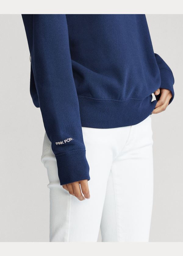 Ralph Lauren Pink Pony Fleece Sweatshirt Tmavě Blankyt | clk04e63