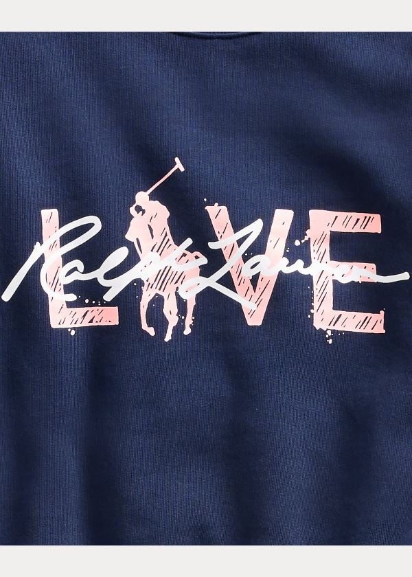 Ralph Lauren Pink Pony Fleece Sweatshirt Tmavě Blankyt | clk04e63