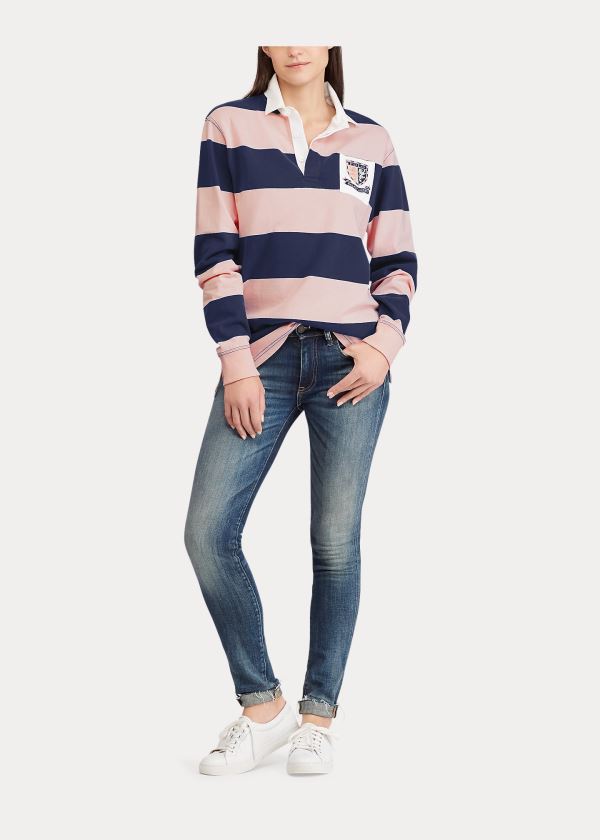 Ralph Lauren Pink Pony Jersey Rugby Shirt Tmavě Blankyt Růžové | h1SdDsnl