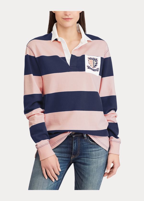 Ralph Lauren Pink Pony Jersey Rugby Shirt Tmavě Blankyt Růžové | h1SdDsnl
