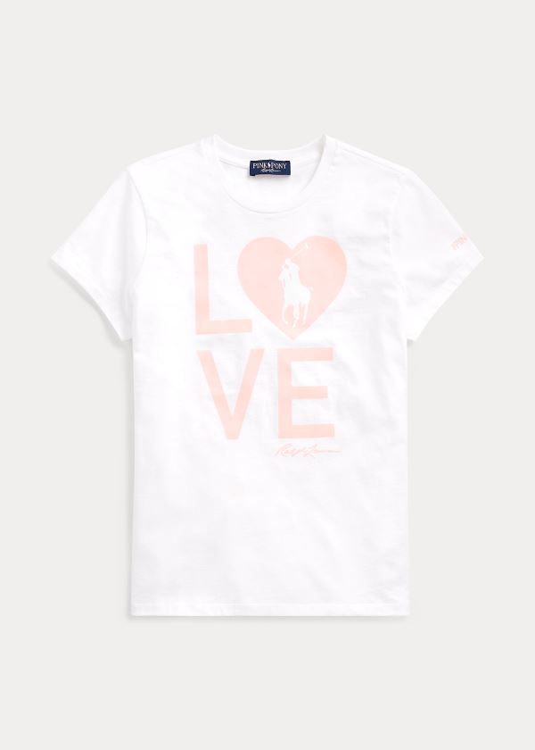 Ralph Lauren Pink Pony Live Love Tee Bílé | IQ1jE7do