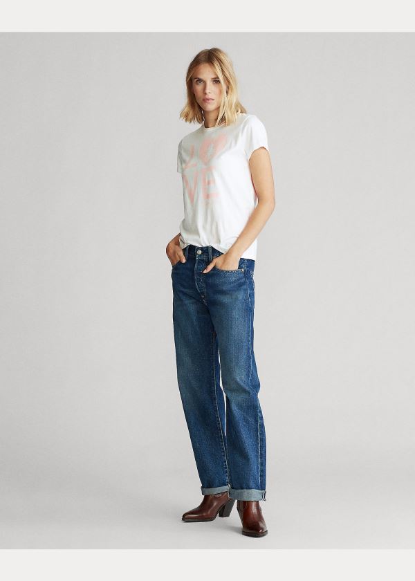 Ralph Lauren Pink Pony Live Love Tee Bílé | IQ1jE7do