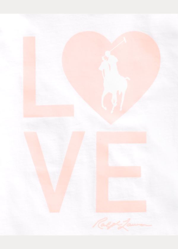 Ralph Lauren Pink Pony Live Love Tee Bílé | IQ1jE7do