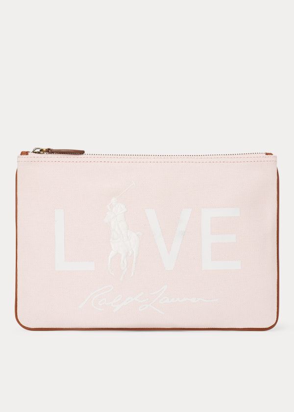 Ralph Lauren Pink Pony Love Platene Pouch Světle Růžové | h2GfJLgB